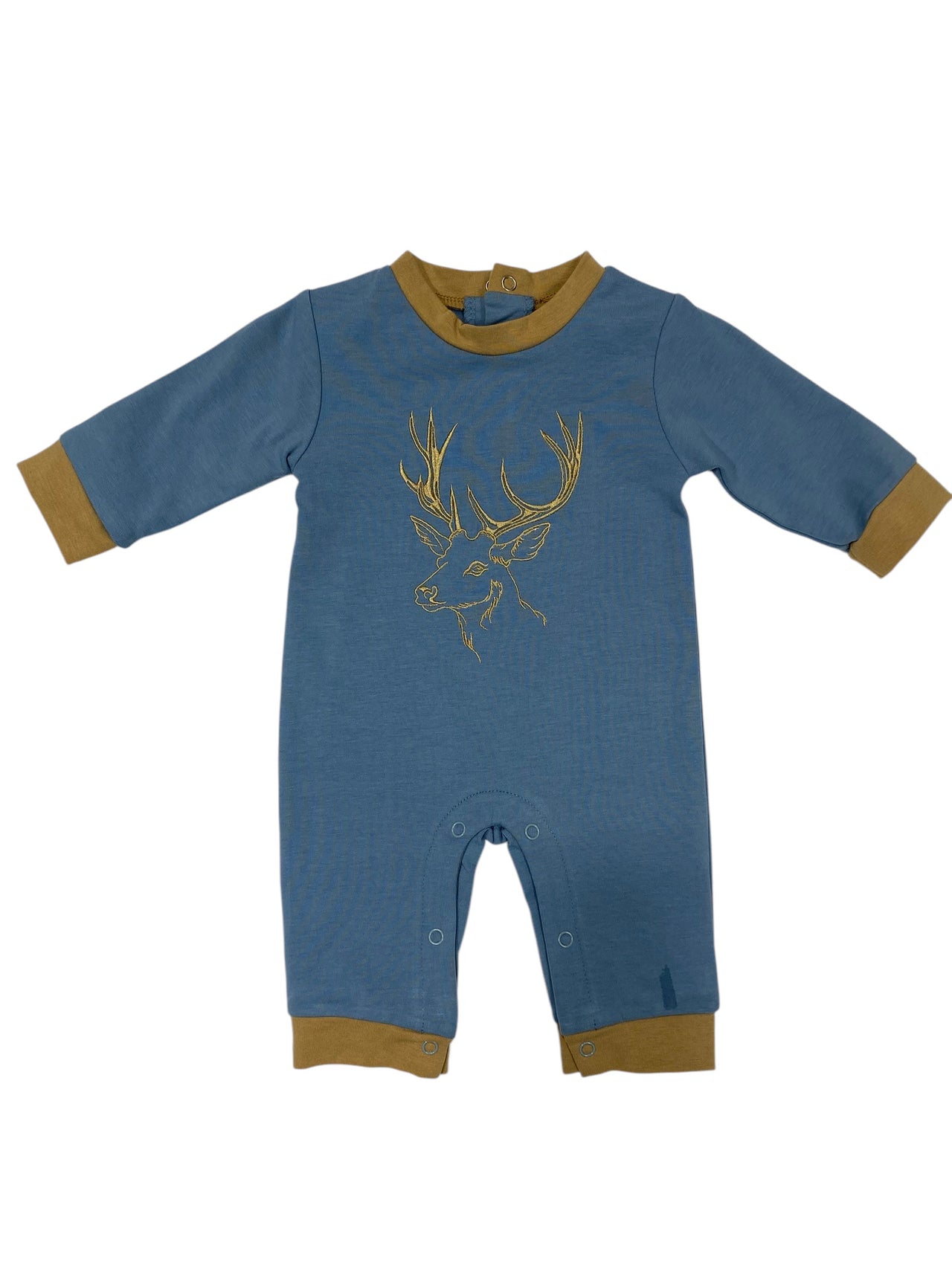 Three Sisters Deer Embroidery Boys Romper 790 5208