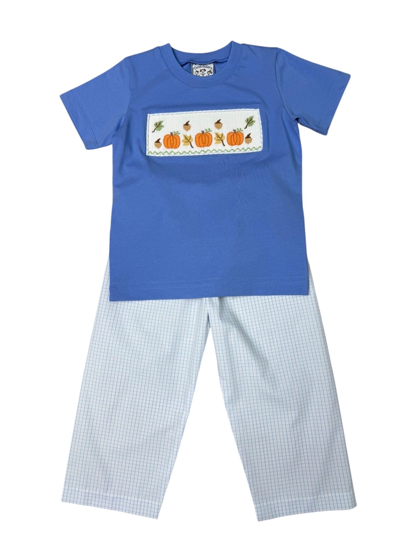 Three Sisters It's Fall Smocked Boys Pant Set 724 5208