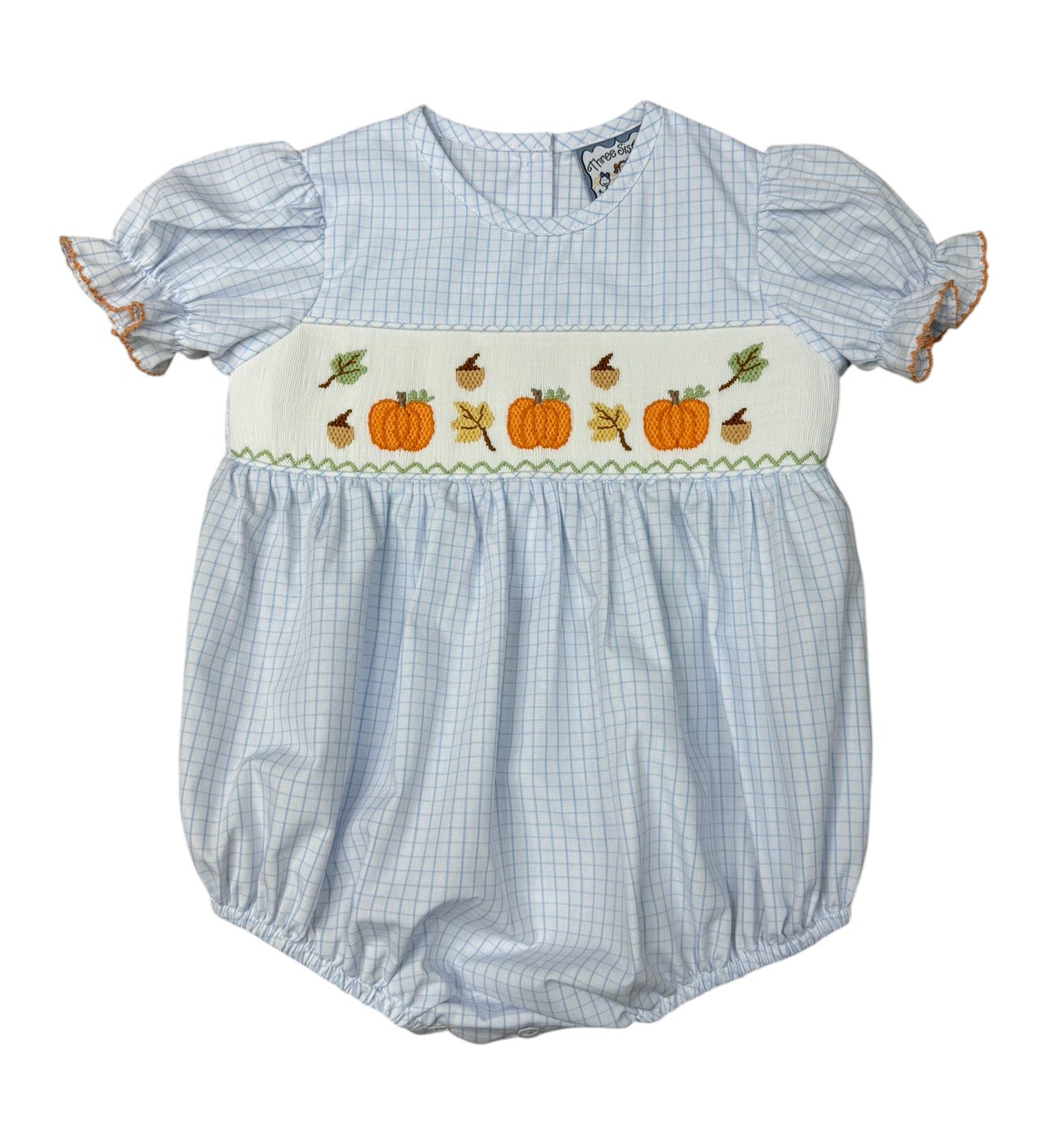 Three Sisters It's Fall Smocked Girls Bubble 723 5208