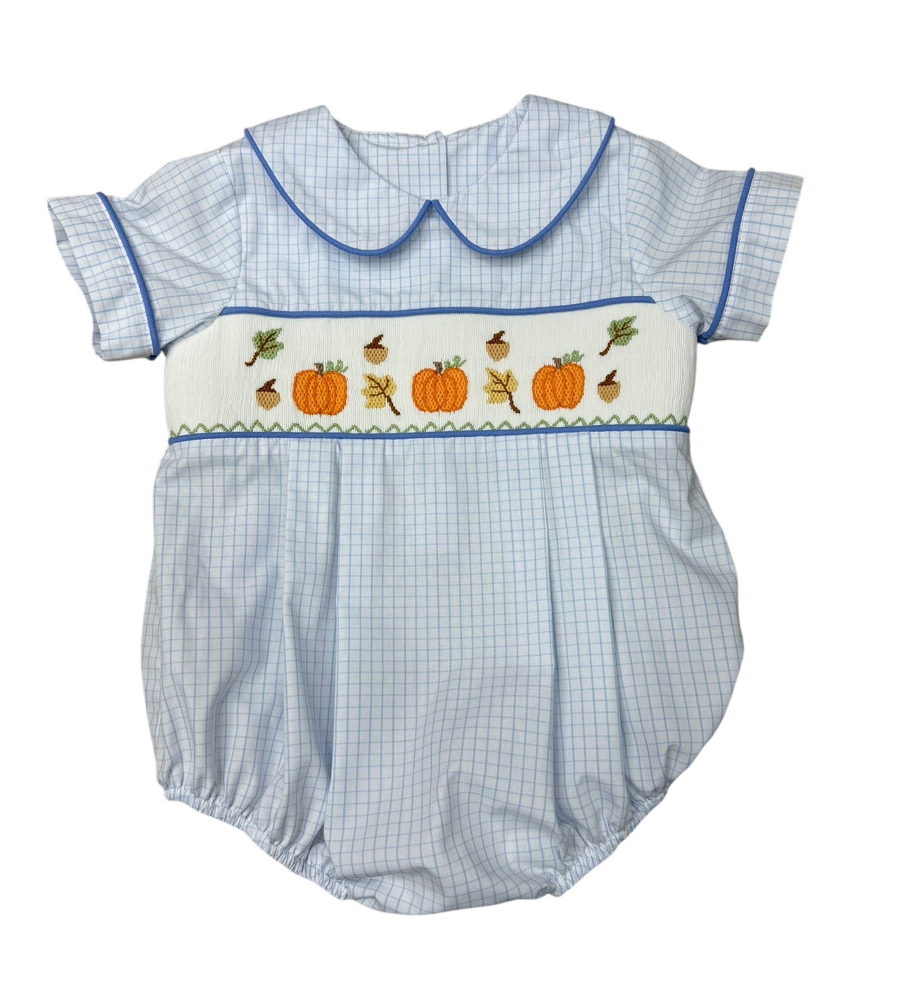 Three Sisters It's Fall Smocked Boys Bubble 725 5207