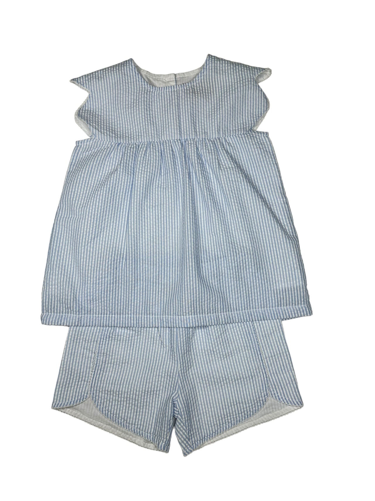 Millie Jay Zara Short Set Blue Stripe Seer 669 5202