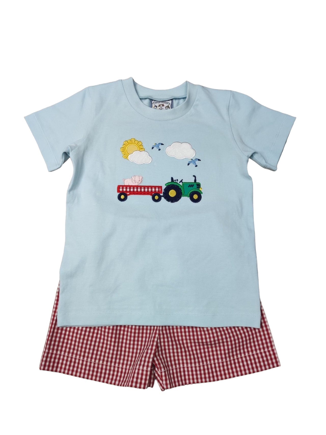 Three Sisters Farm Days Appl Boys Short Set 728 5201