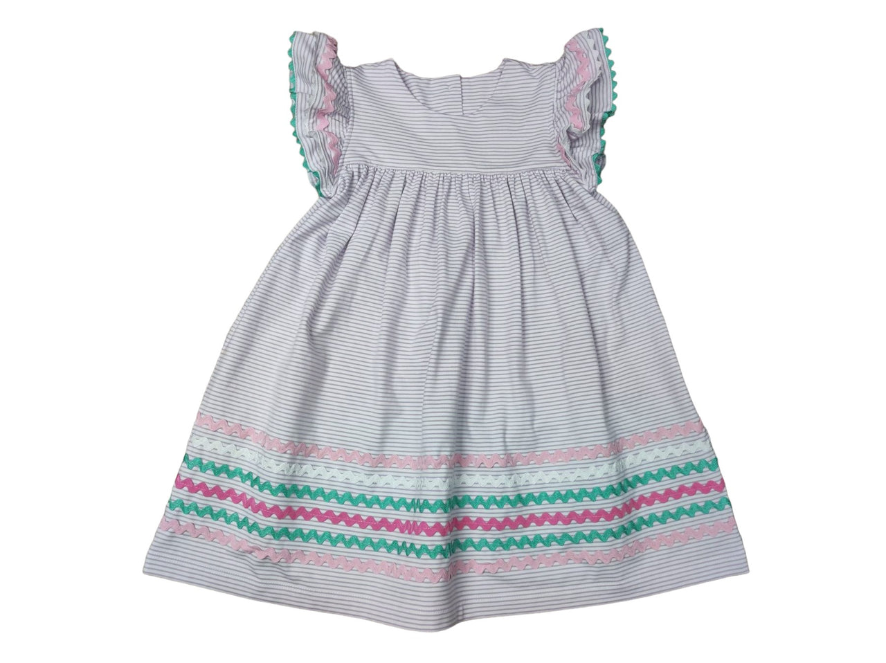 Three Sisters Lavender Stripe A/S Ric Rac Dress 813 5201