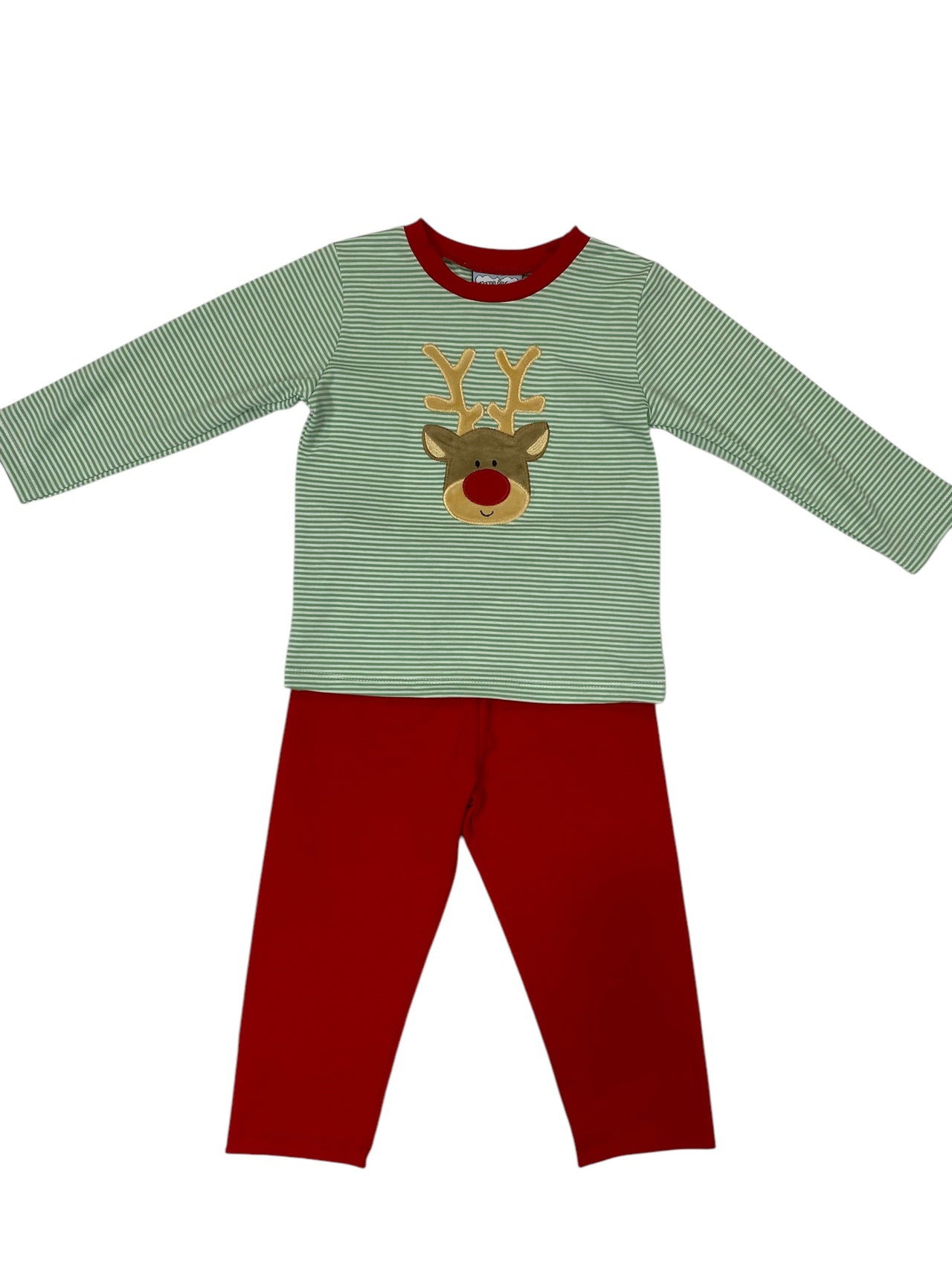 Three Sisters Reindeer Applique Boys Pant Set 763 5208