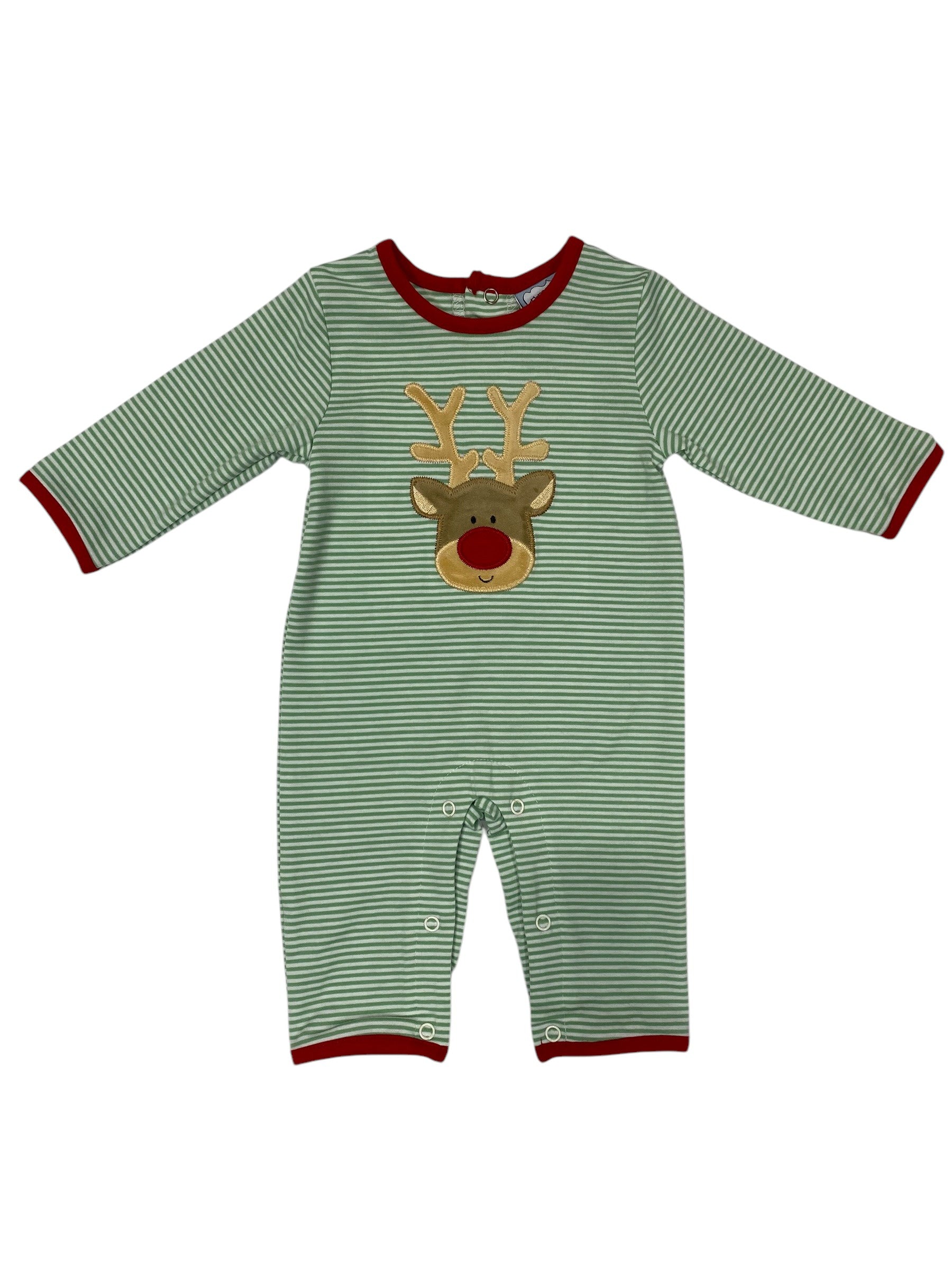 Three Sisters Reindeer Applique Boys Romper 764 5208