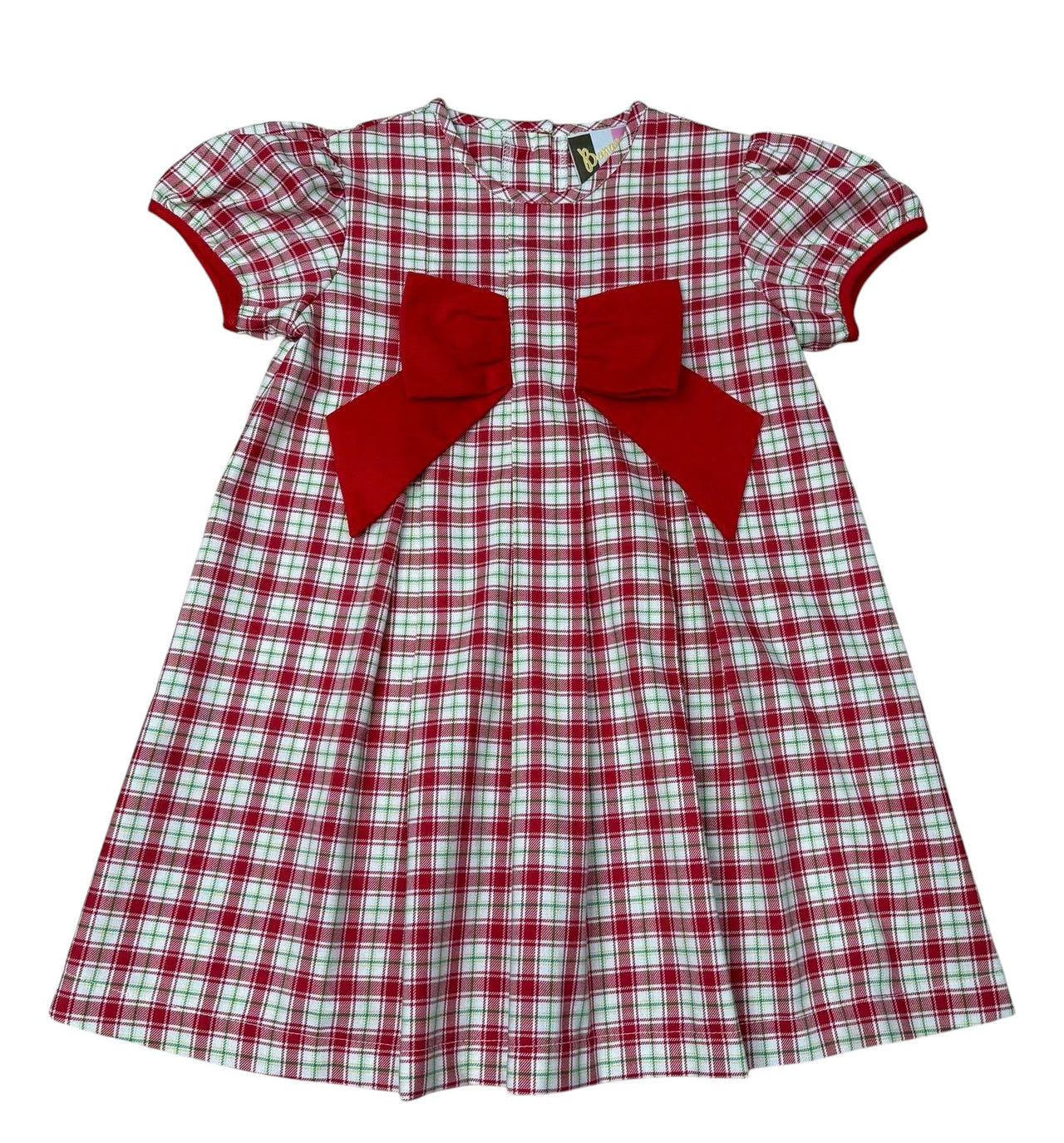 Banana Split Kenzie Bow Dress Christmas Plaid FW25-275 5207