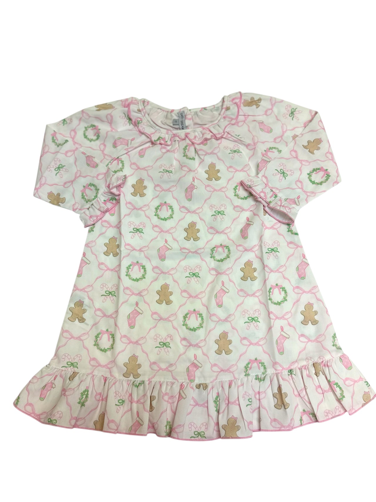 Sweet Dreams Christmas Bow Trellis Print Gown 5208