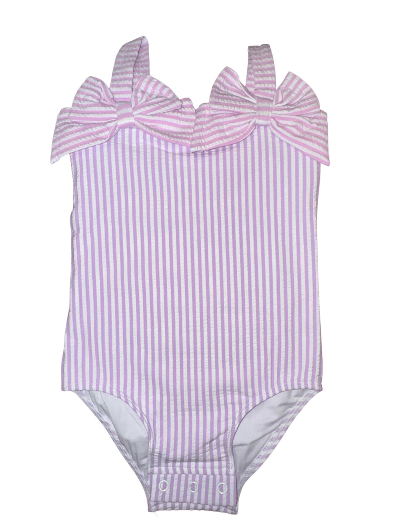Lulu Bebe Girl Swim 1-Lav- 1 Pc Lav/Pink W/bows Swim 5301