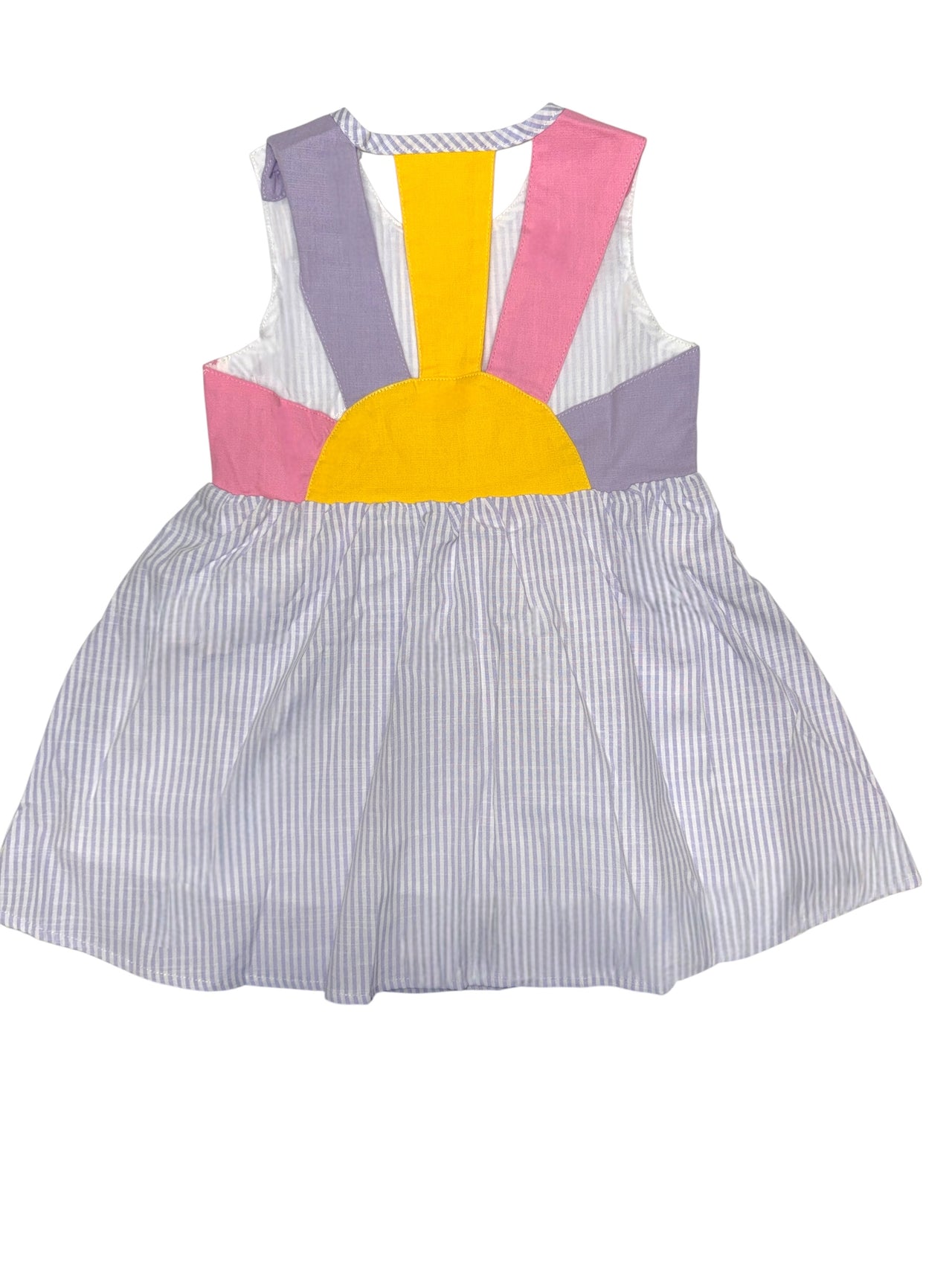 Lulu Bebe Lavender Color Block Back Seersucker Dress Sunny 5301
