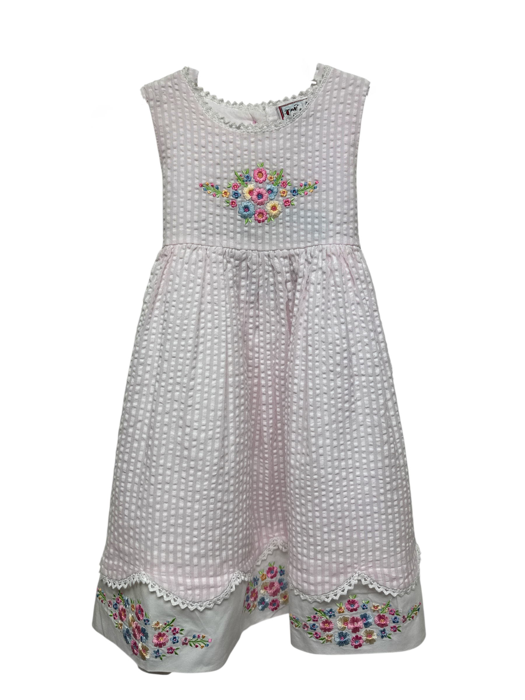 Cotton Kids Reversible Collar Bunny/Flowers Dress 5204 5302