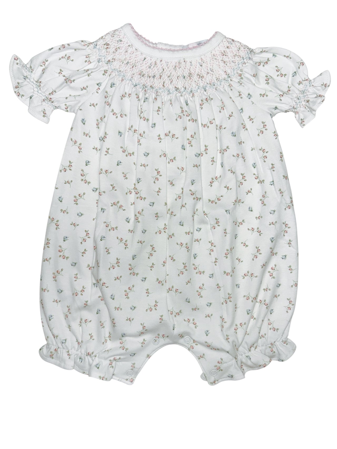 Baby Loren Bella Pink Floral Pima Hand Smocked Bishop Bubble BEL-630 5302