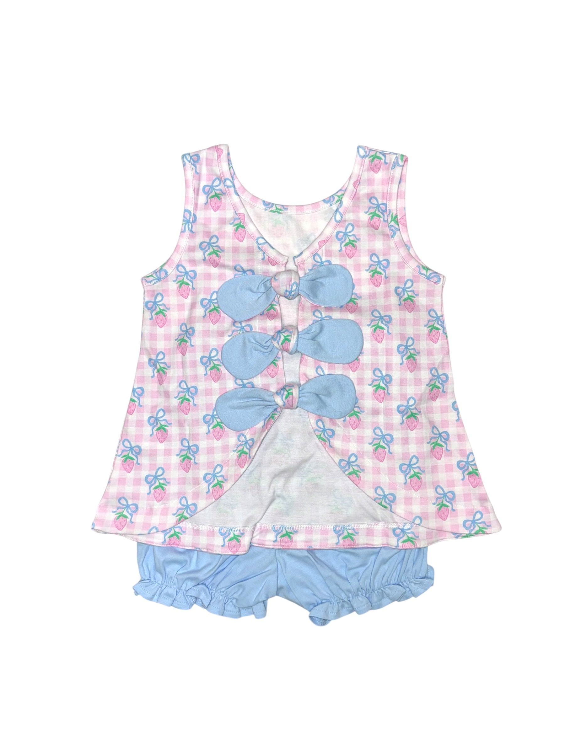 James & Lottie Berry Bloomer Set Strawberry Back Bow