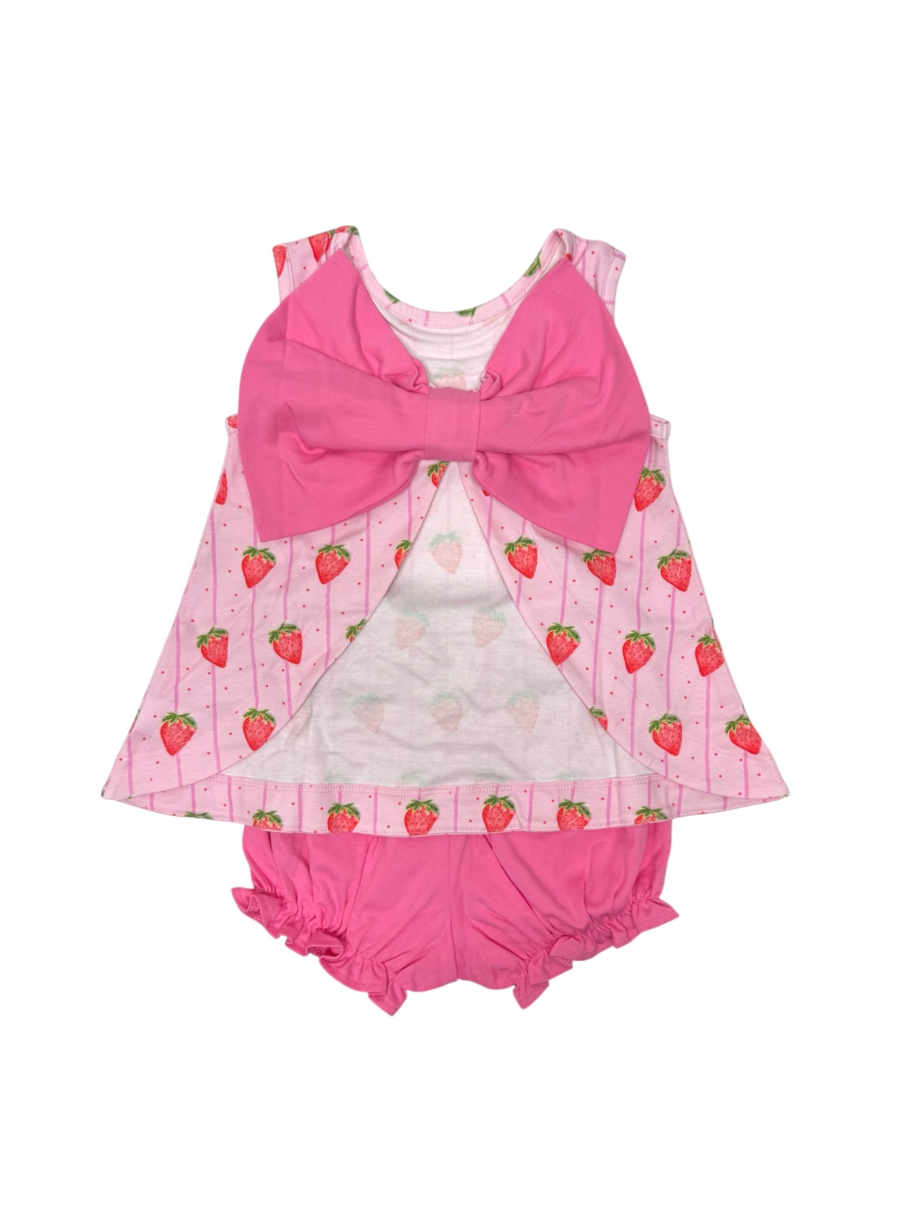 James & Lottie Strawberry Knit Lottie Bloomer Set