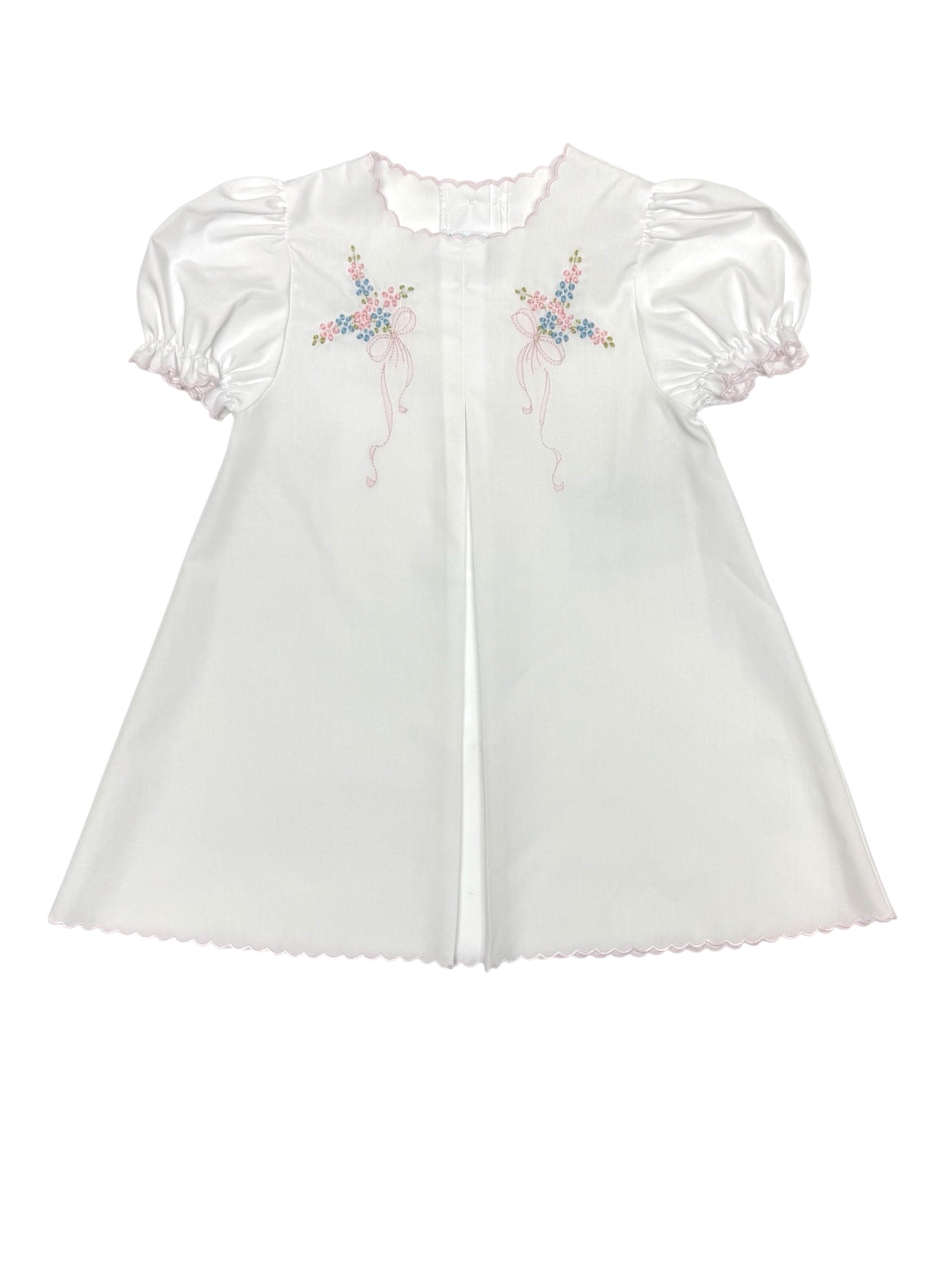 Auraluz Baby Dress White/Pink Bow 226W 5302