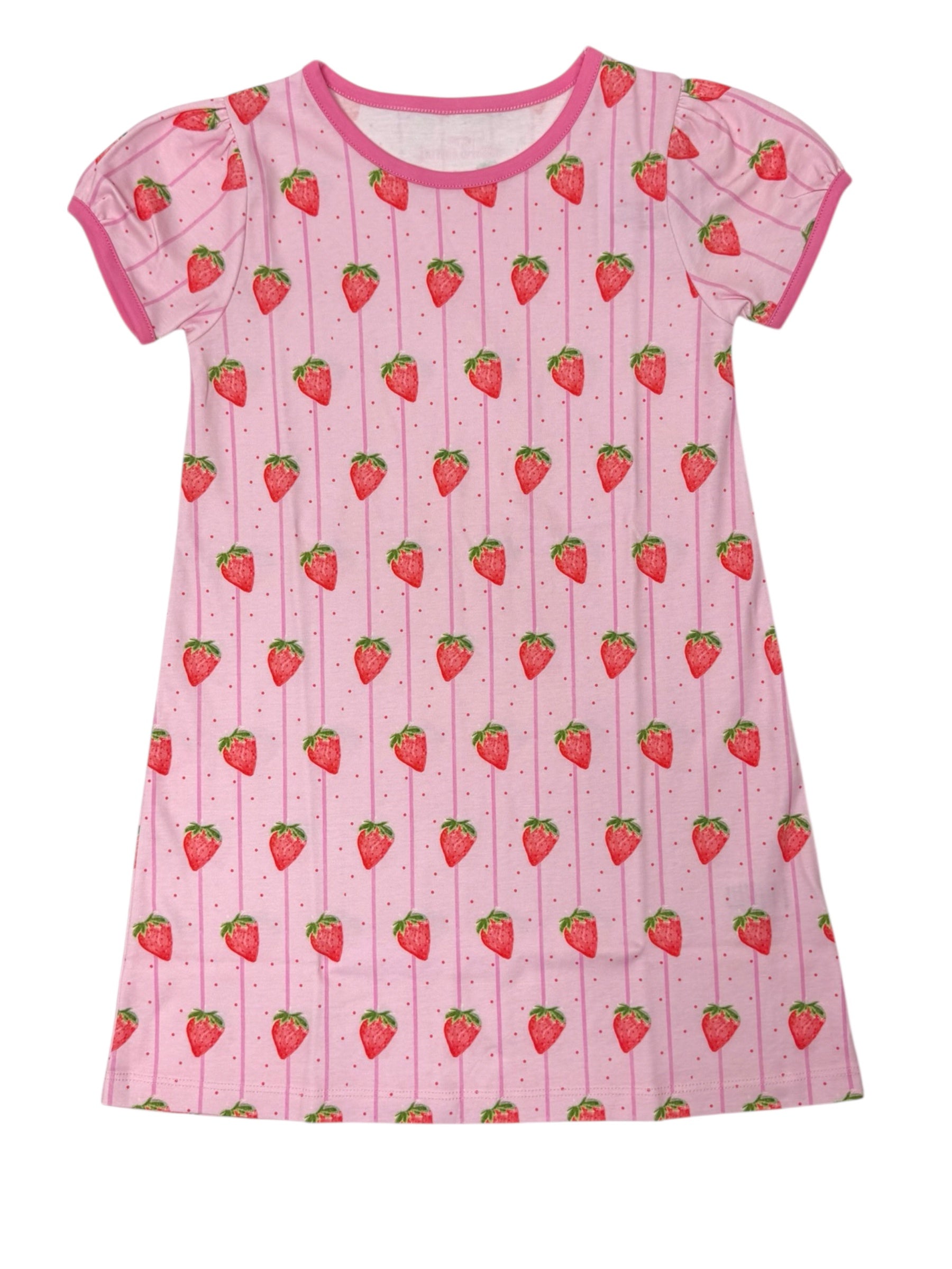 James & Lottie Strawberry Stripe Knit Girls Play Dress
