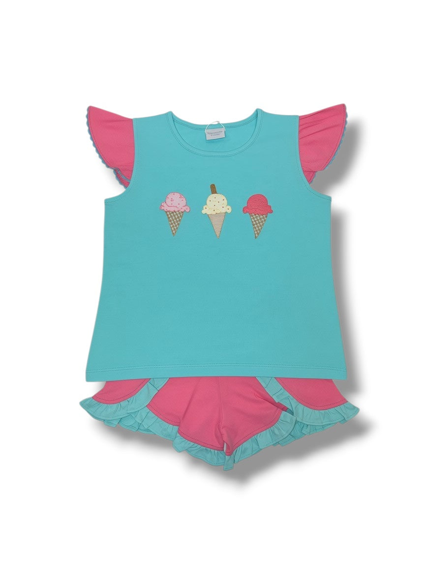 Squiggles Soft Serve Short Set W/Ruffles Top 49L/Short 07 5303