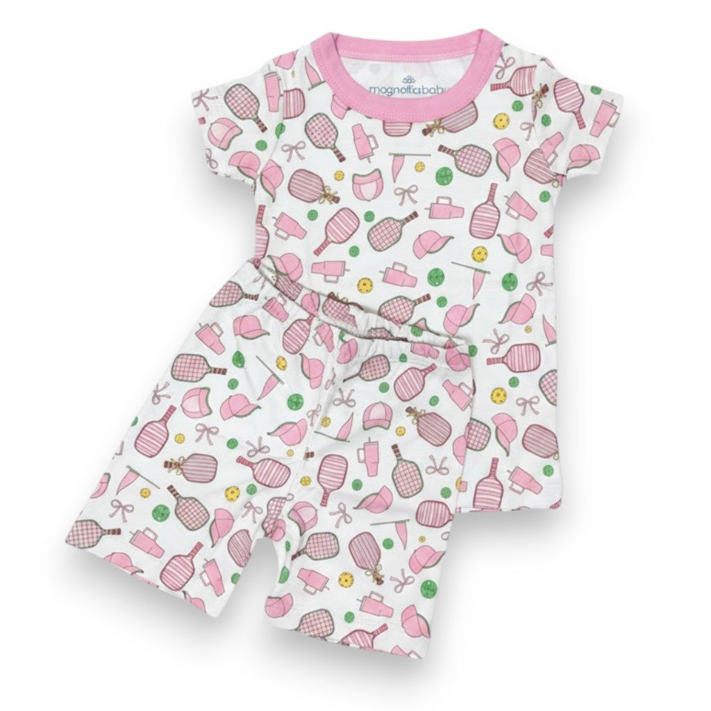 Magnolia Baby Pickleball Cuties Short Pajamas Pink 5306