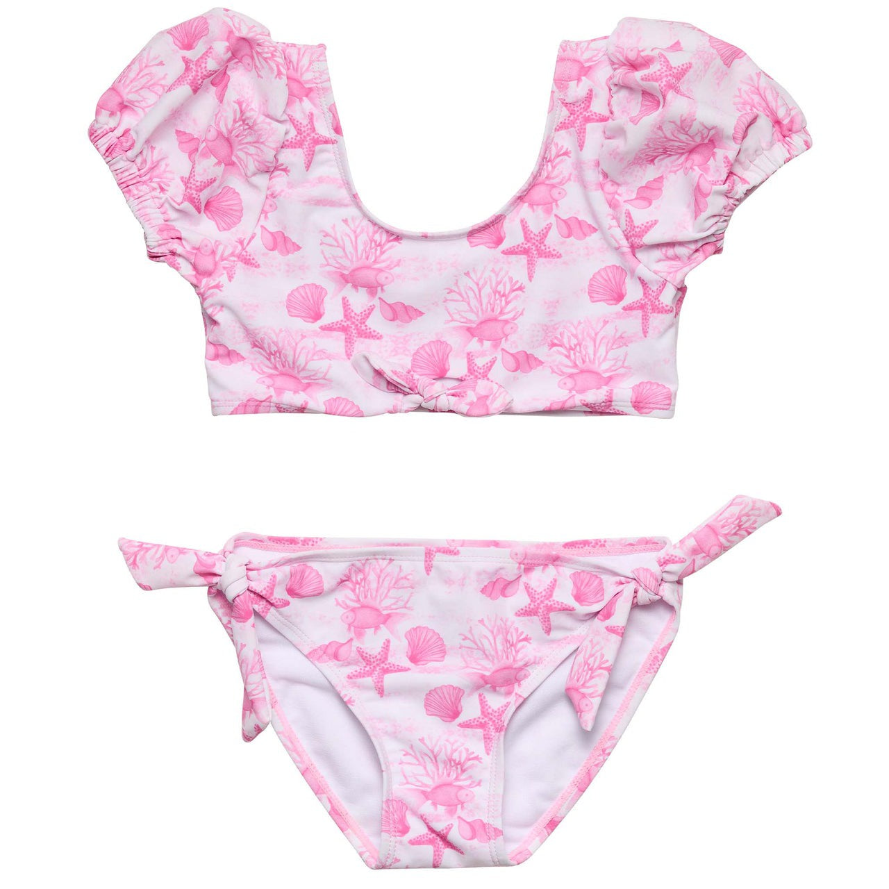 SnapperRock Pink Lagoon Puff Sleeve Bikini G15184 5302