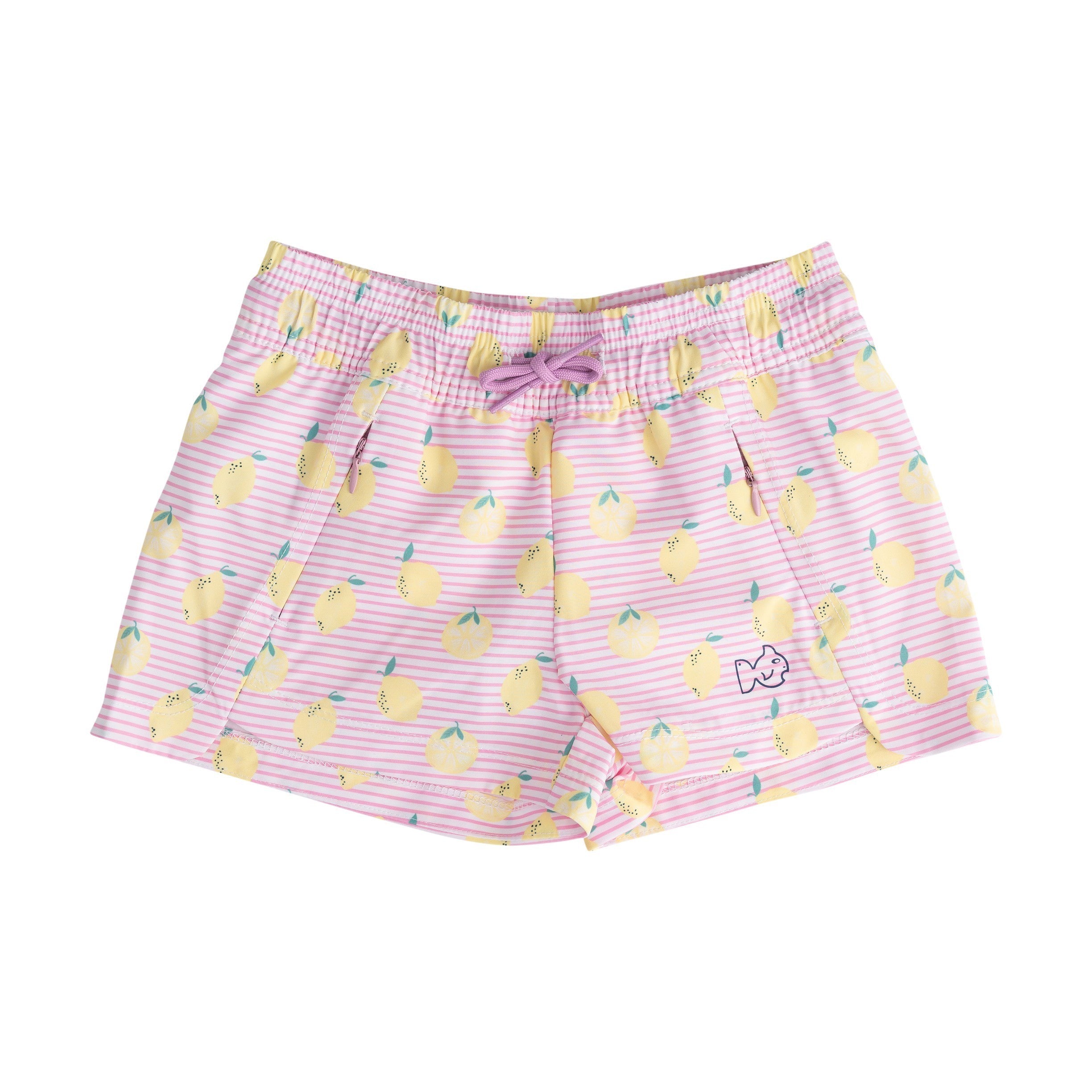 Prodoh Girls' Beach Cruiser Short Pink Frosting Lemon Stripe-PFLS 5303