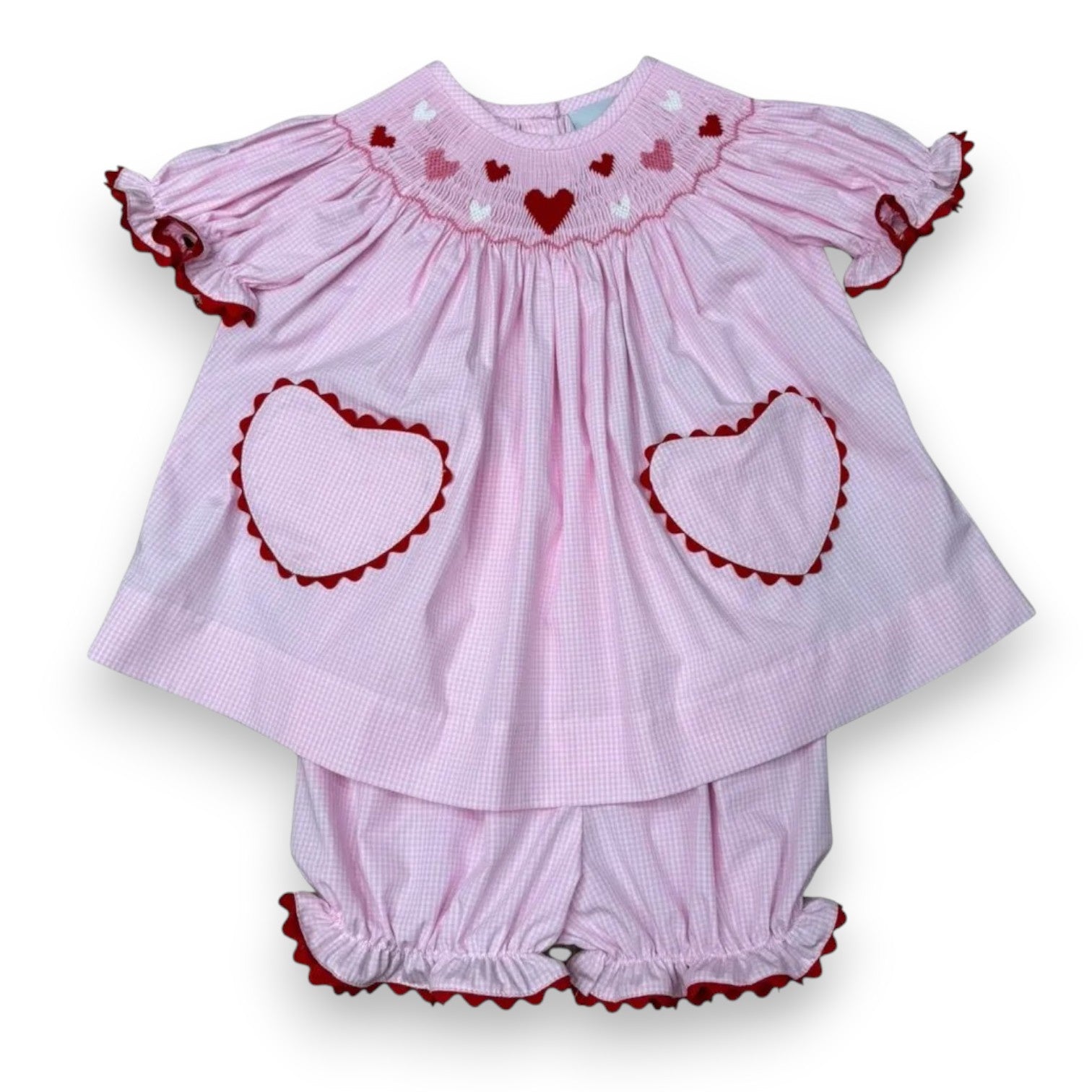 Delaney Pops of Love Smocked Bloomer Set 151 5308