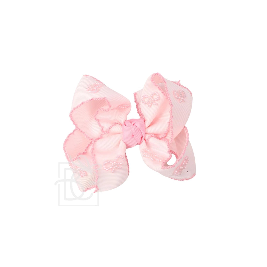 Beyond Creations Embellished Crochet Edge Bow with Pearl Bows