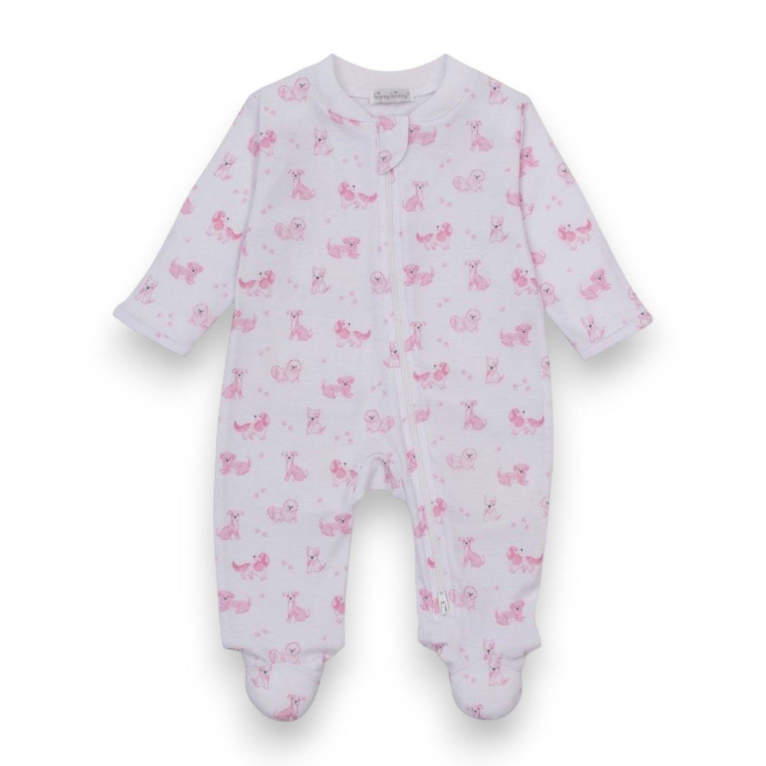 Kissy Kissy Puppy Paws Pink & Blue Footie W/Zip PRT