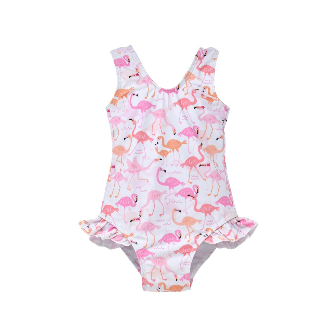 Flap Happy Flamingo Love UPF 50 Delaney Hip Ruffle Swimsuit RSPH 5212