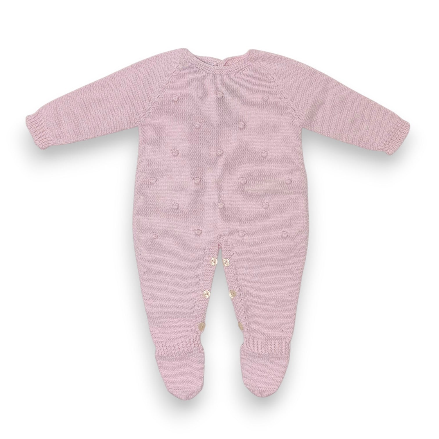 Mi Lucero Raised Dot Footed Romper Pink U26246 5308