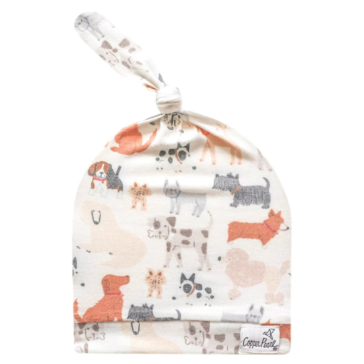 Copper Pearl Newborn Top Knot Hat