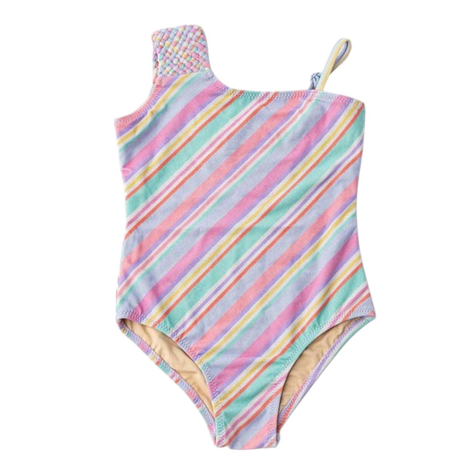 Shade Critters 1pc Shimmer Diagonal Stripe Bathing Suit SG01B-421 5202