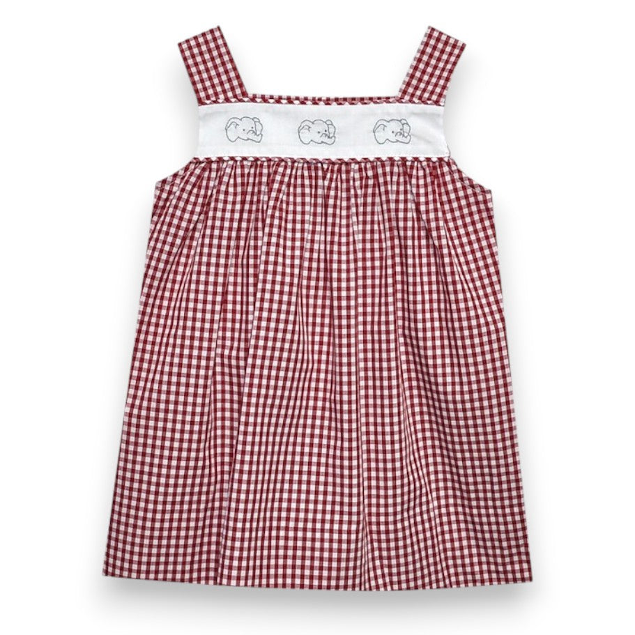 Southern Saturday Elephant Crimson/Grey Dress SS367-D