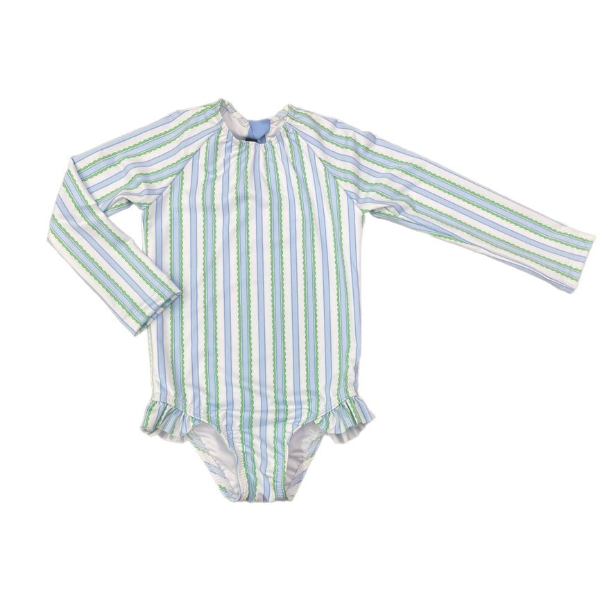 Love George Scallop Stripe One Piece Swim W/Snaps 5301