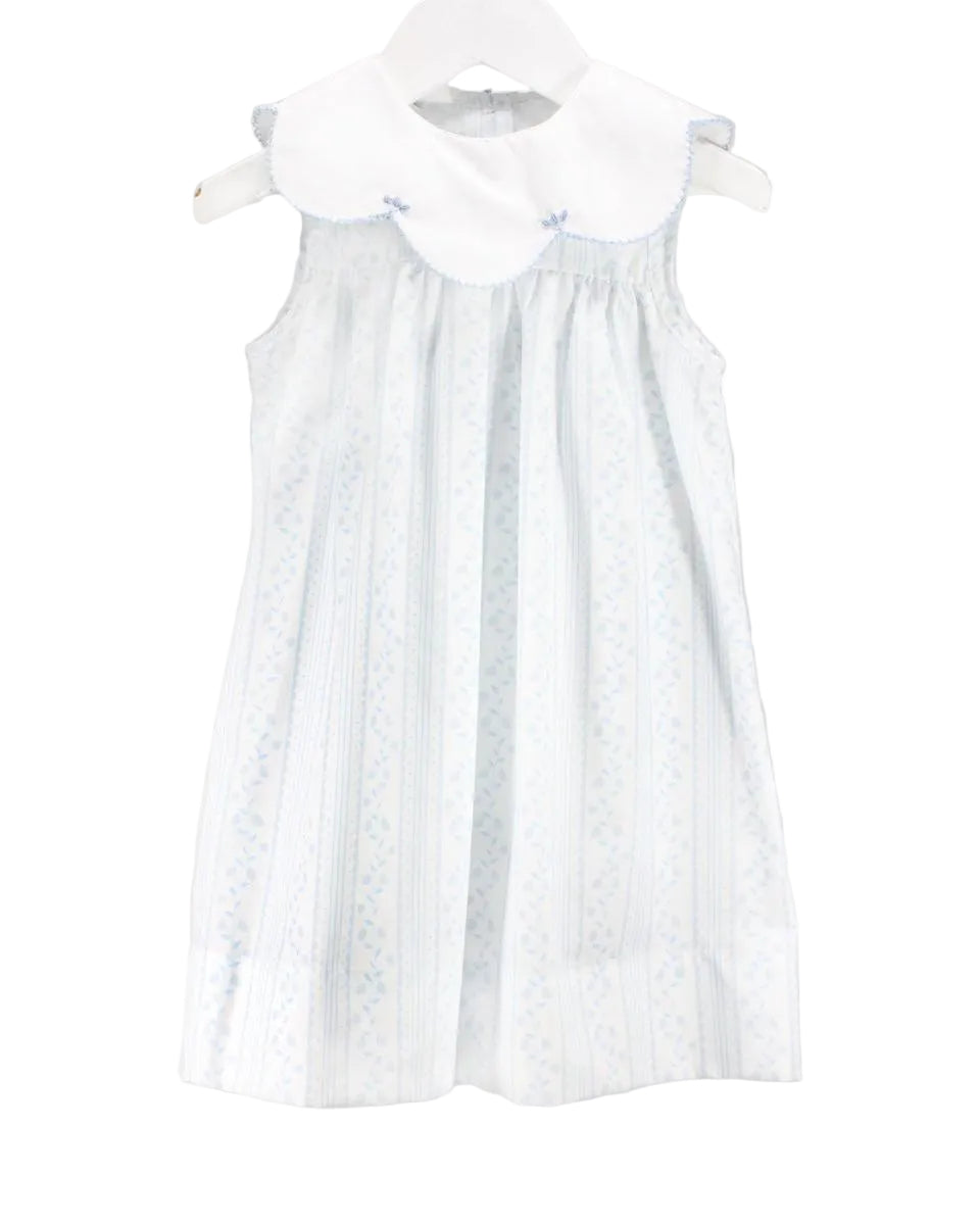 Baby Blessings Scalloped Blue Aria Dress BB1660 5302