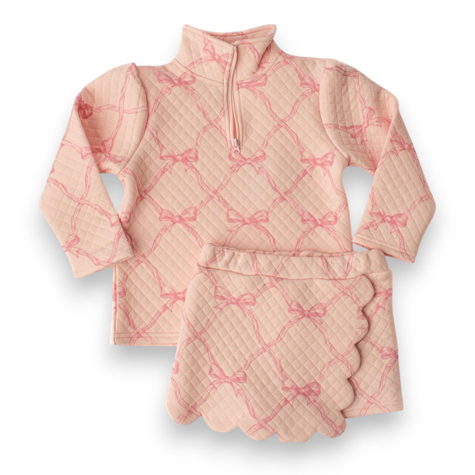 Banana Split Kassidy Scalloped Skort Set Dainty Bows 401