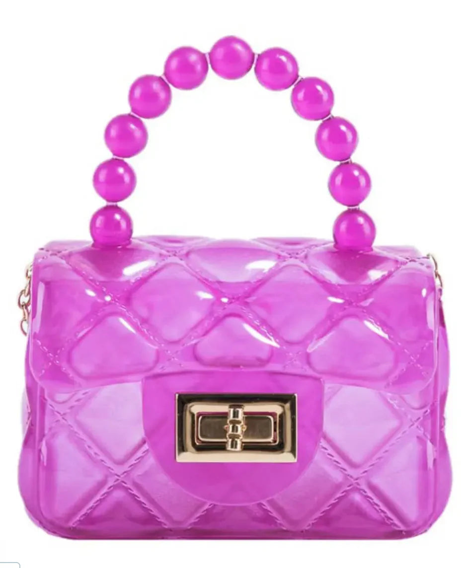 Mavi Bandz Mini Jelly Purse w/Crossbody gold chain Handbag