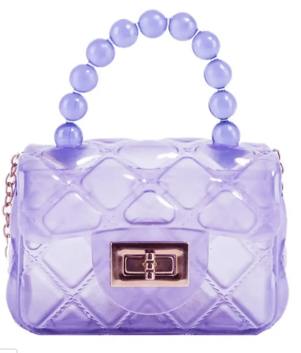Mavi Bandz Mini Jelly Purse w/Crossbody gold chain Handbag