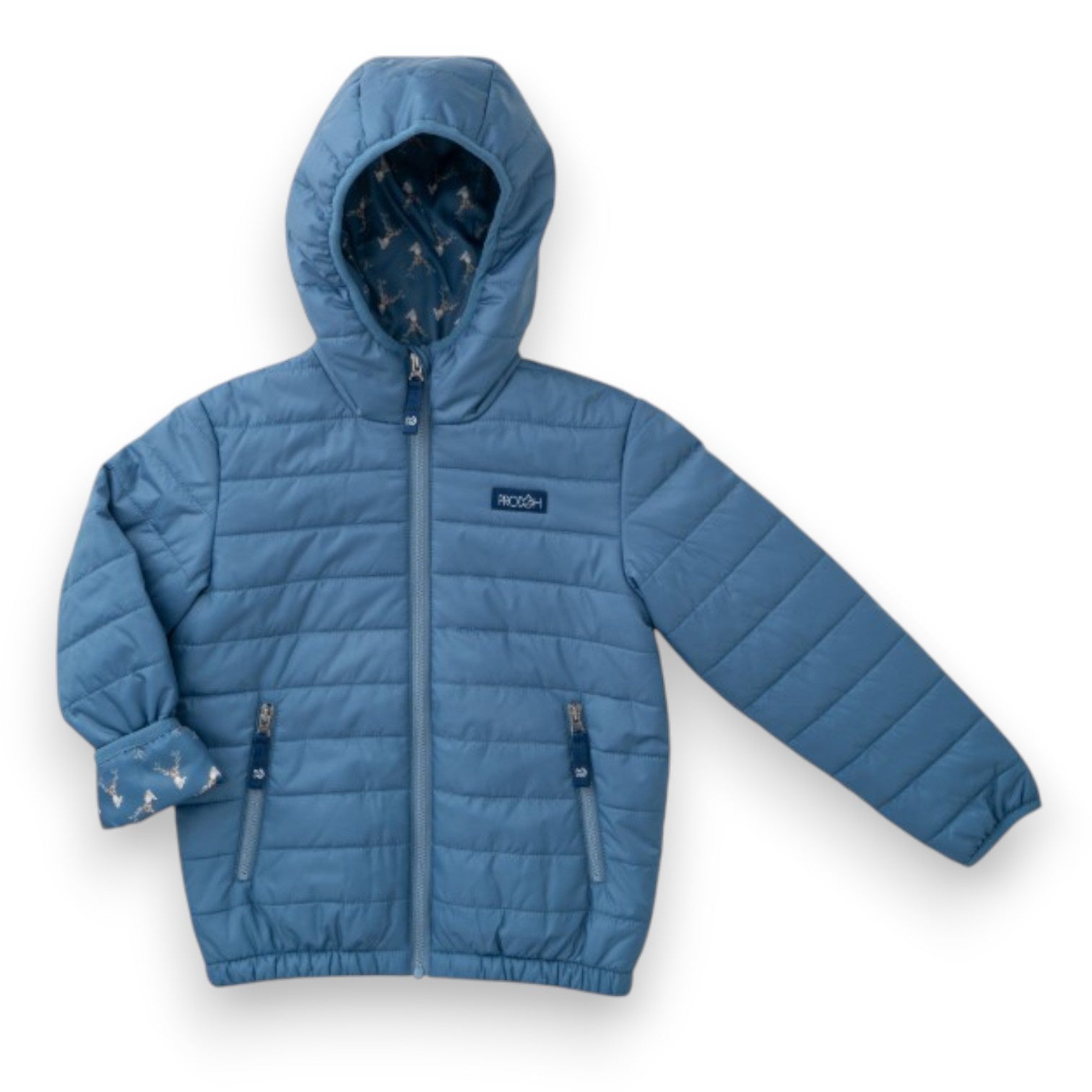 Prodoh Boys Hooded Puffer Jacket Copen Blue