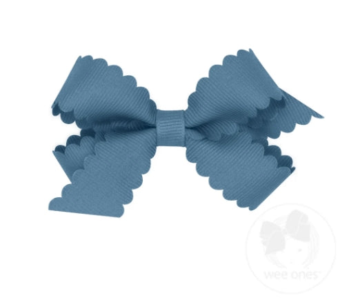 Wee Ones Mini Grosgrain Hair Bow w/ Scalloped Edge