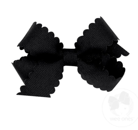 Wee Ones Mini Grosgrain Hair Bow w/ Scalloped Edge