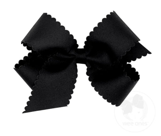 Wee Ones Medium Grosgrain Hair Bow w/ Scalloped Edge