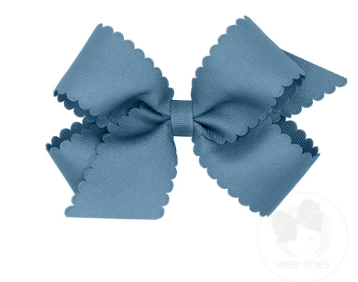 Wee Ones Medium Grosgrain Hair Bow w/ Scalloped Edge
