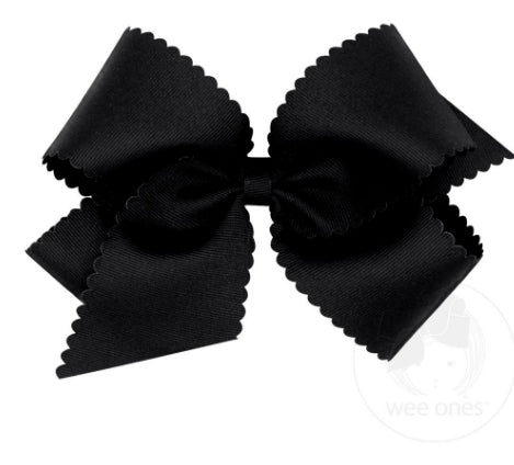 Wee Ones King Grosgrain Hair Bow w/ Scalloped Edge