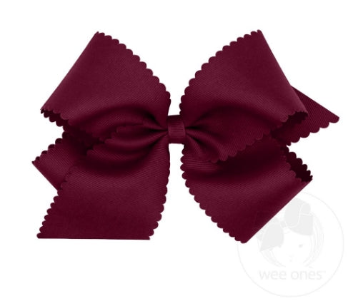 Wee Ones King Grosgrain Hair Bow w/ Scalloped Edge