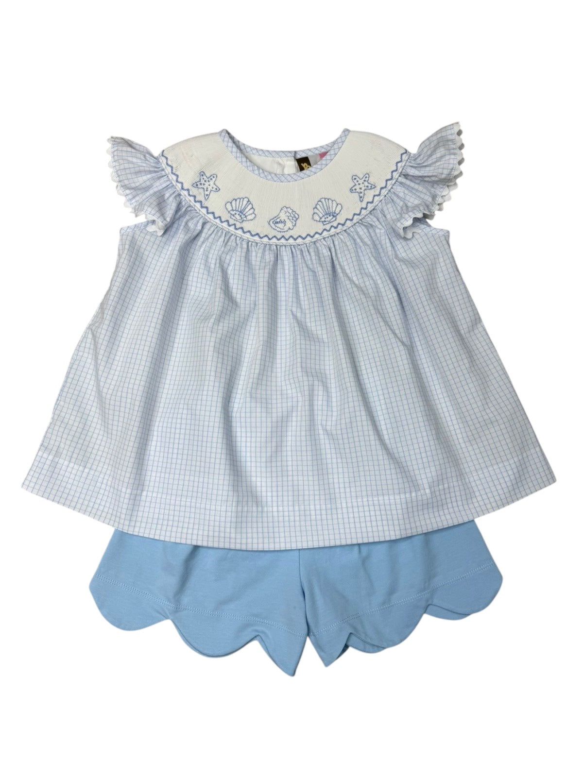 Banana Split Seashell Smocked A/S Short Set 220 5301