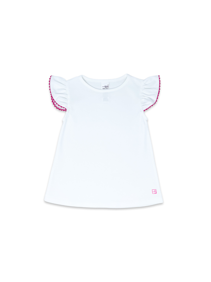 Set Athleisure Angel Blouse Pure Coconut, Power Pink Ric Rac 5103