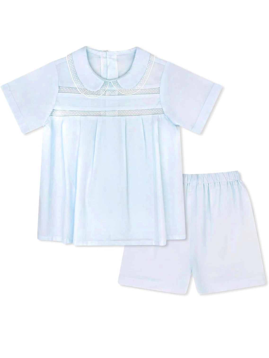 Lullaby Set Graham Short set Blessings Blue & White Lace 5201