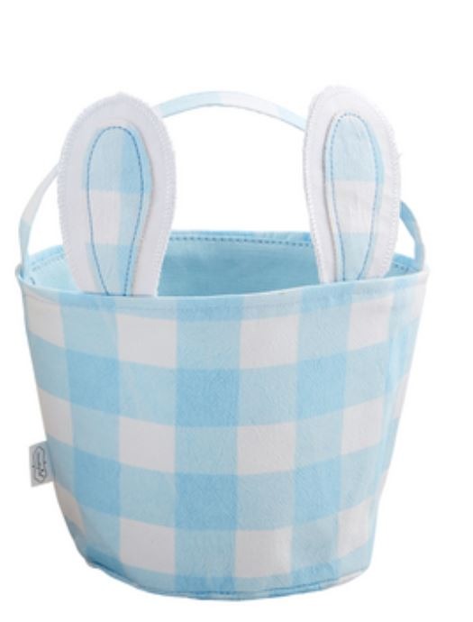 Mud Pie check bunny basket