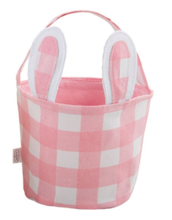 Mud Pie check bunny basket