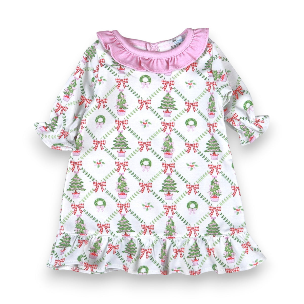Baby Loren Christmas Trees Pima Doll Dress TRE-009 5309