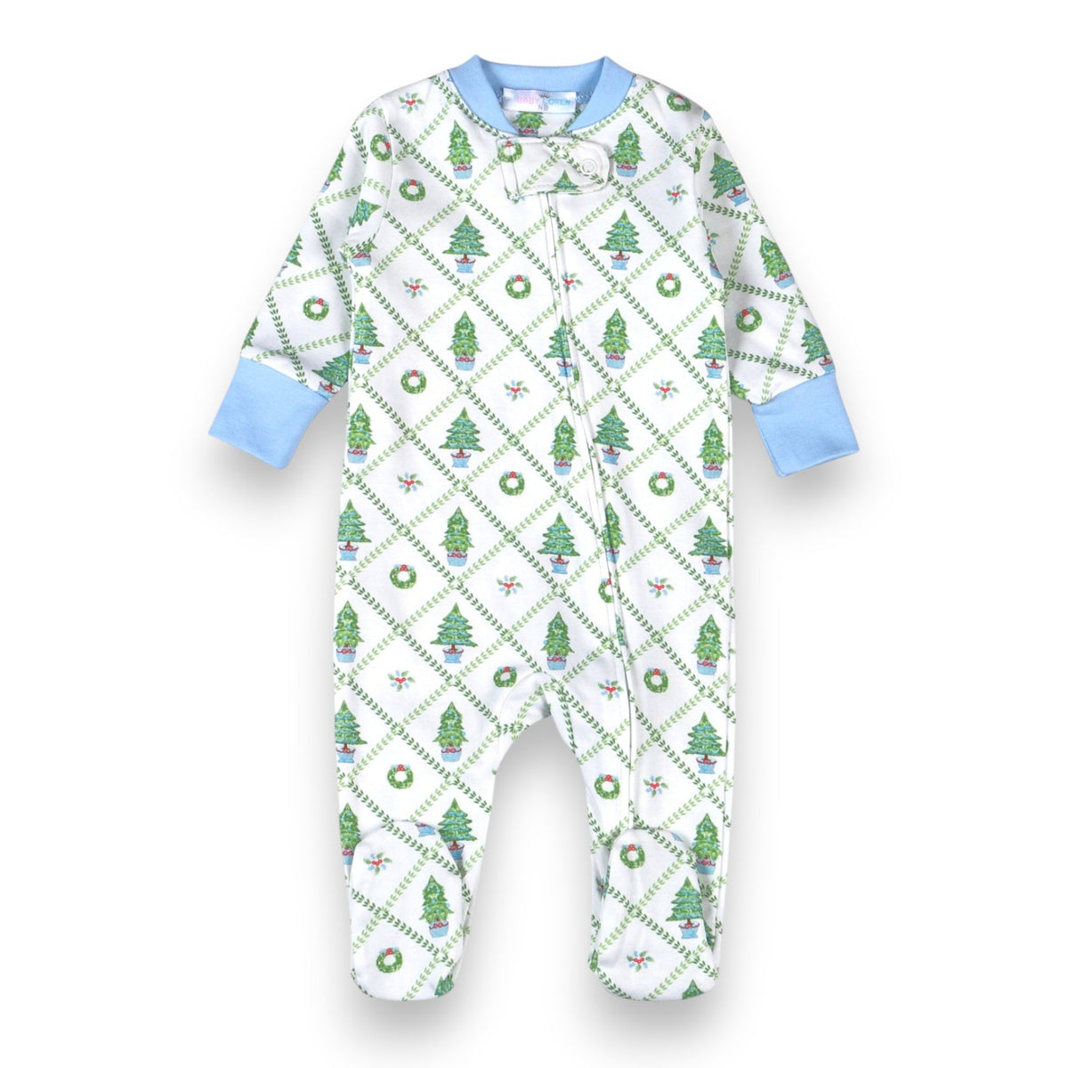 Baby Loren Blue Nutcracker Pima Zipper Footie TRE-014 5309